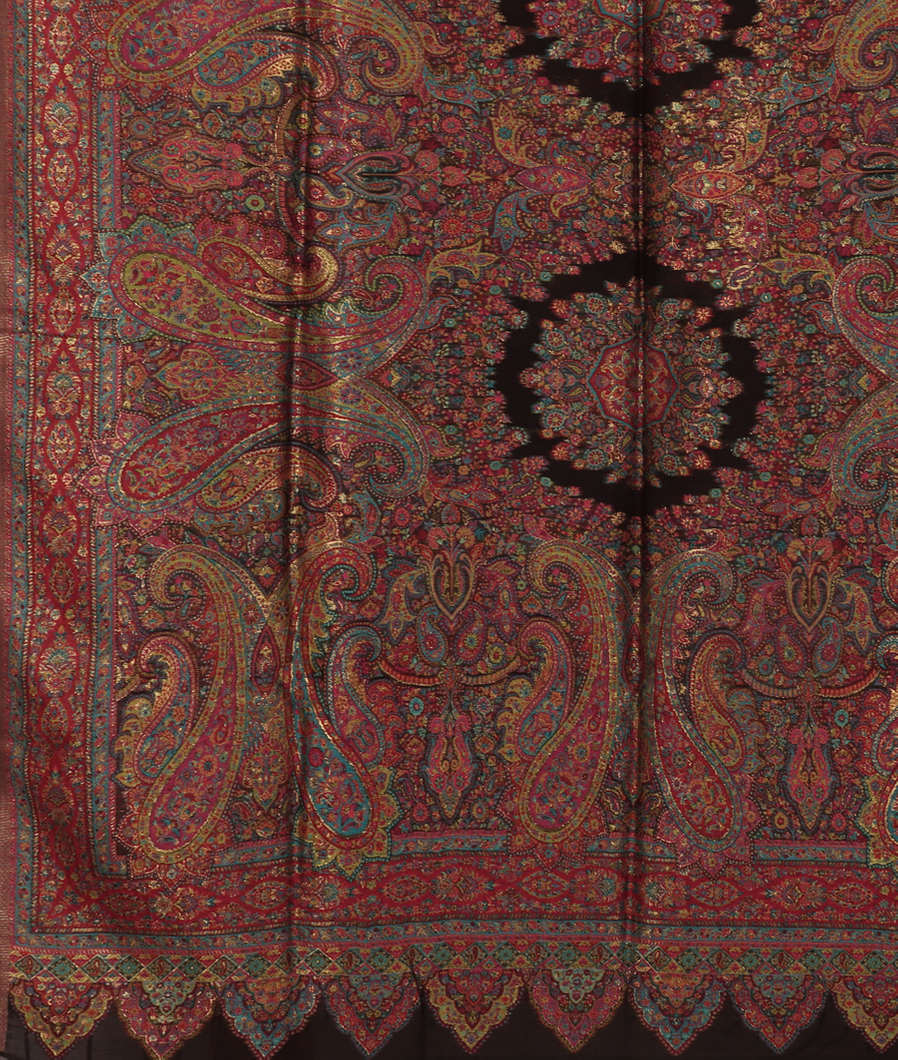 Black Cashmere Kani Silk Dupatta T3704473