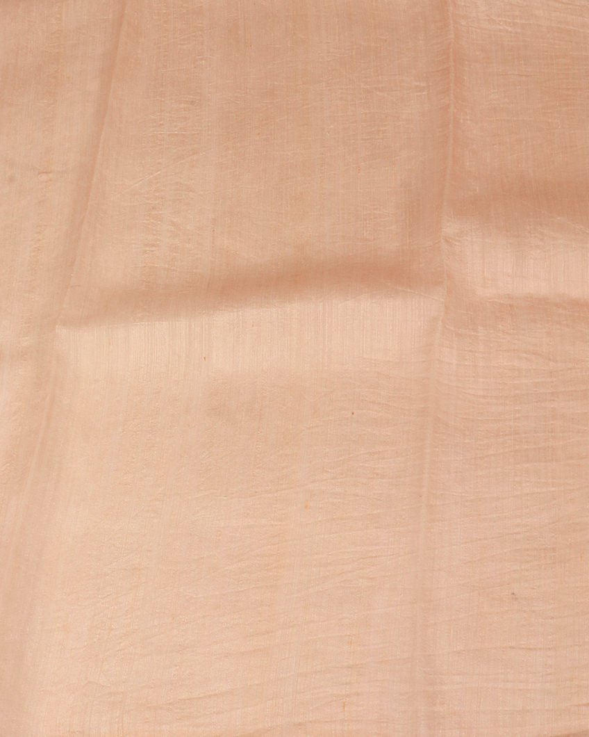 Light Peach Handwoven Tussar Saree T3896963