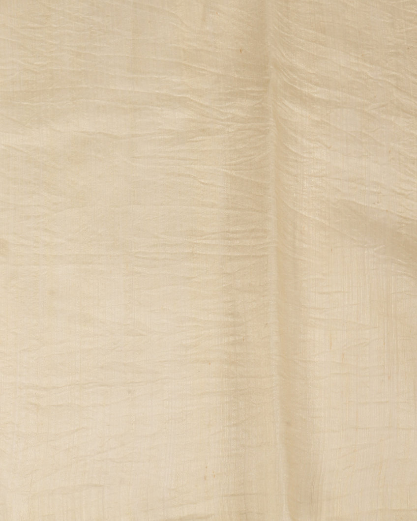 Cream Handwoven Tussar Saree T3896943