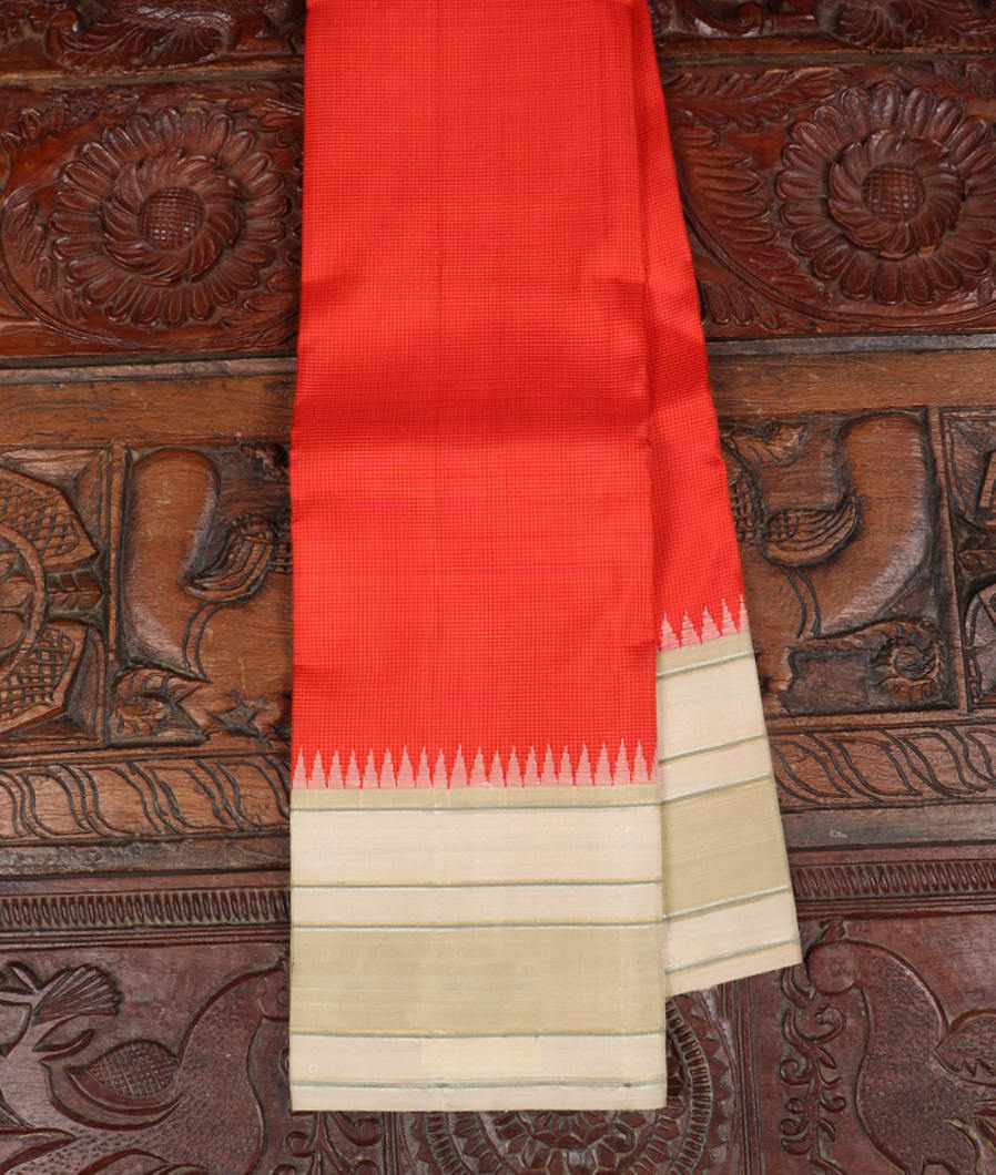 Pink and Orange Handwoven Kanjivaram Silk Saree T384570-image