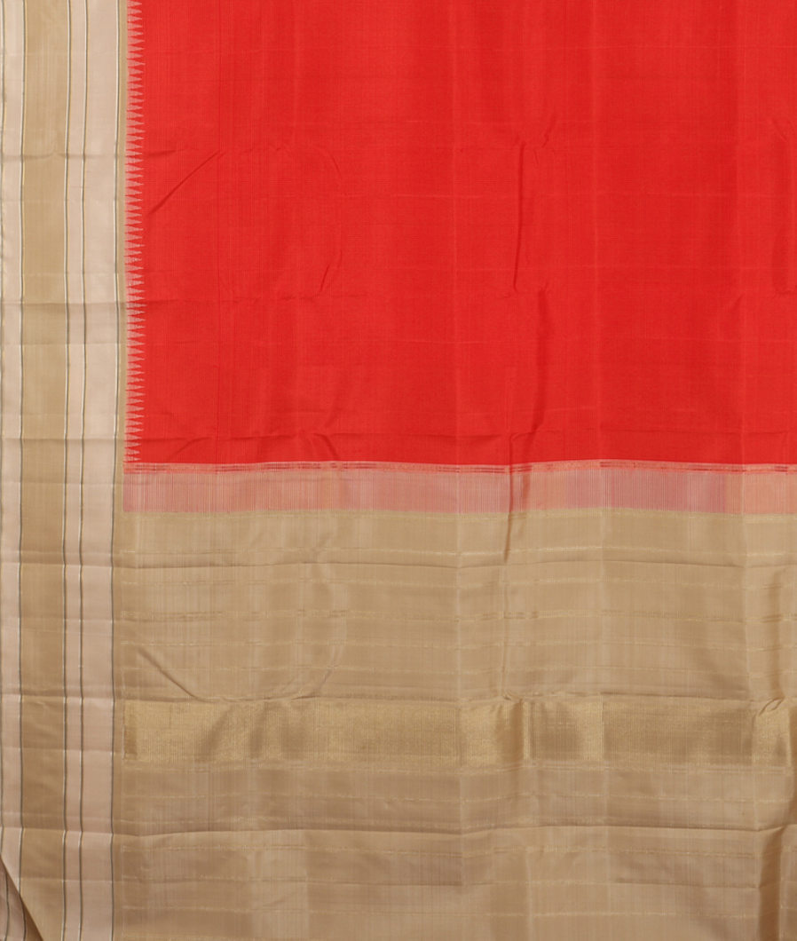 Pink and Orange Handwoven Kanjivaram Silk Saree T3845704