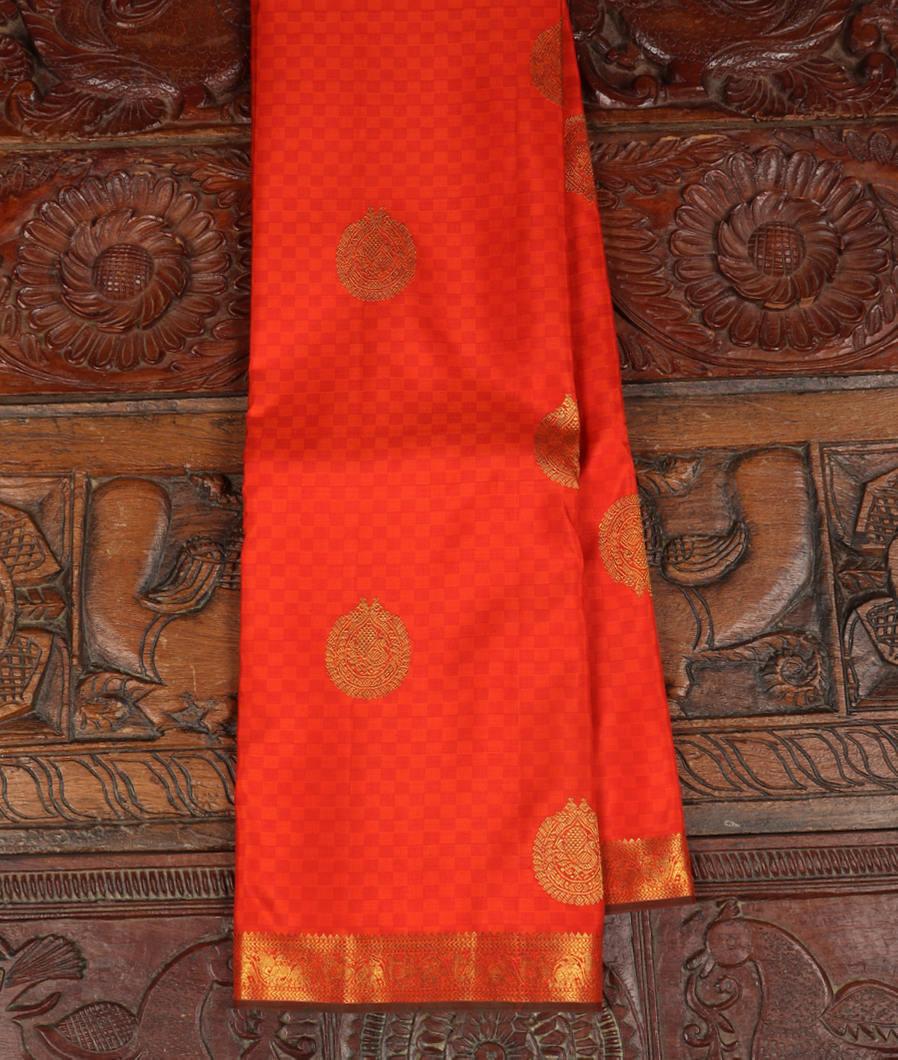Rust Handwoven Kanjivaram Silk Saree T367889-image