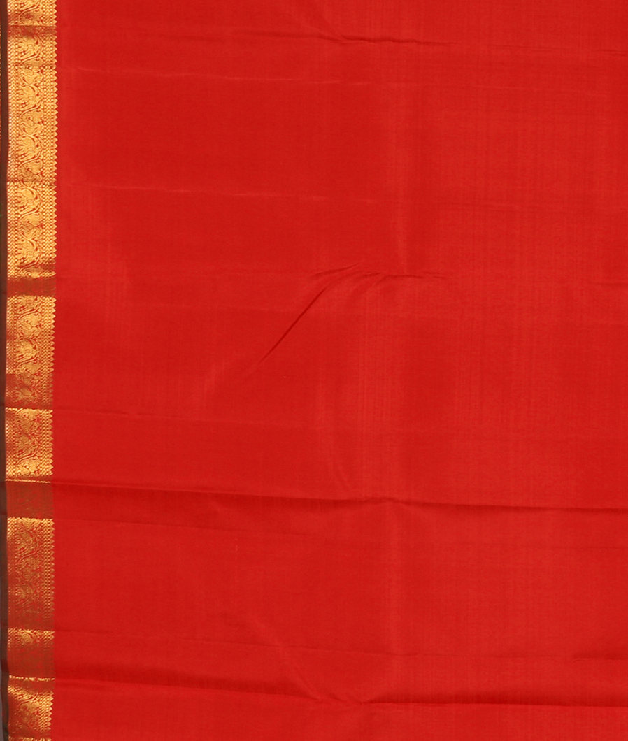 Rust Handwoven Kanjivaram Silk Saree T3678893