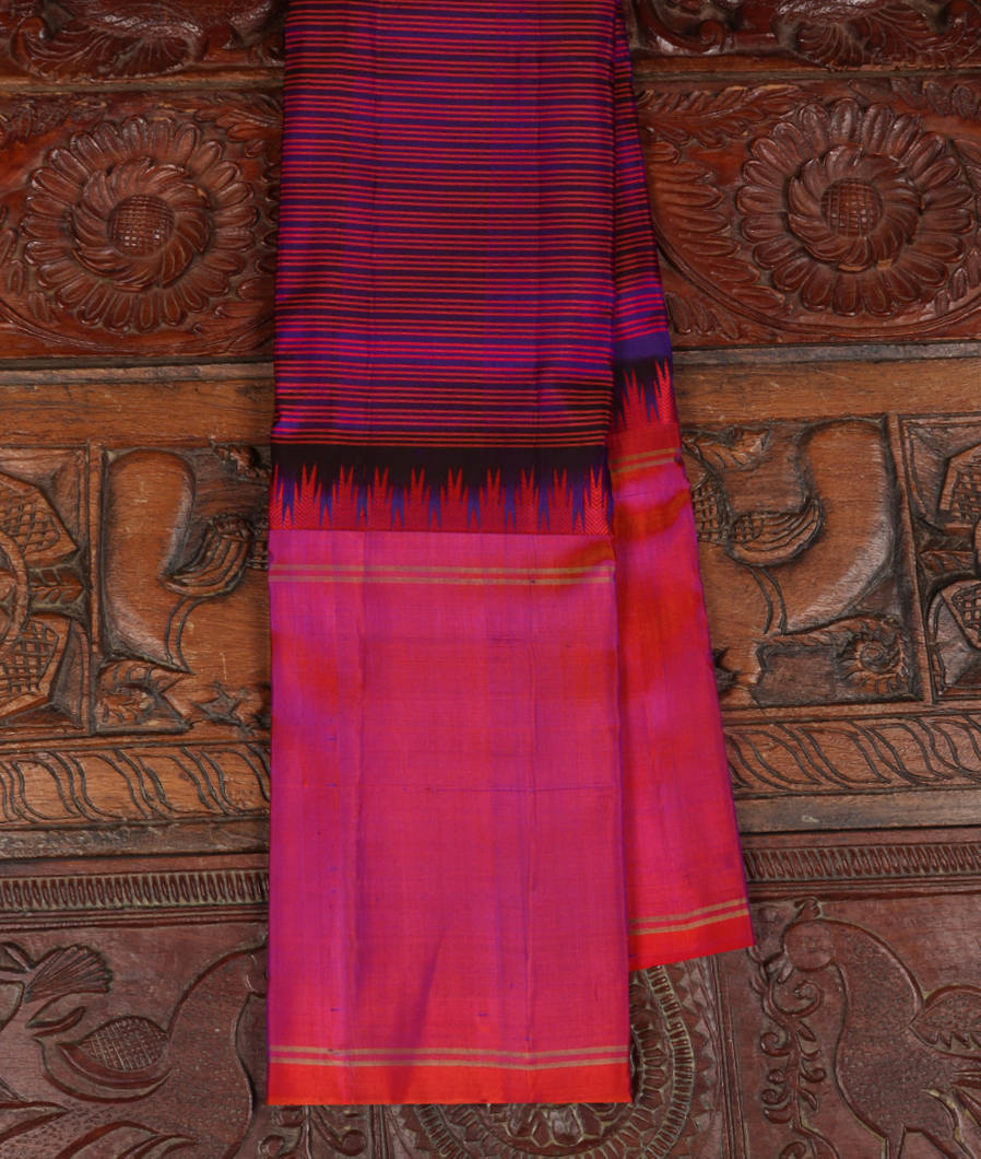 Blue Handwoven Kanjivaram Silk Saree T390886-image