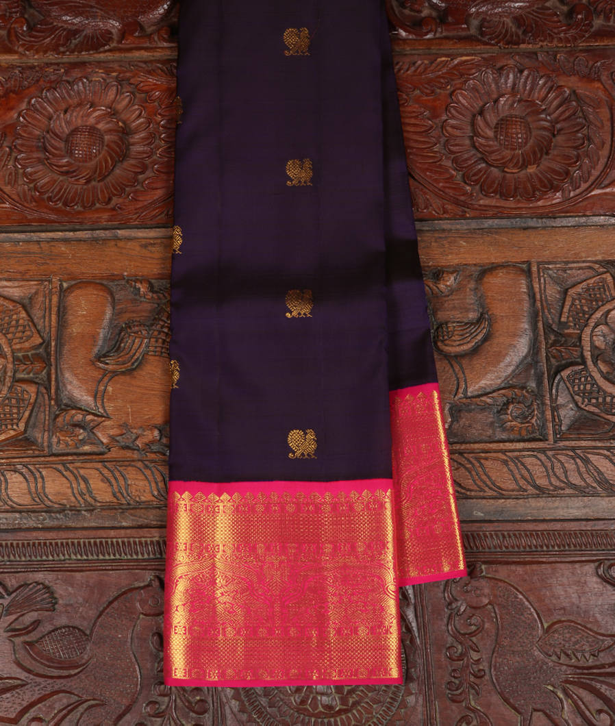 Blue Handwoven Kanjivaram Silk Saree T386460-image