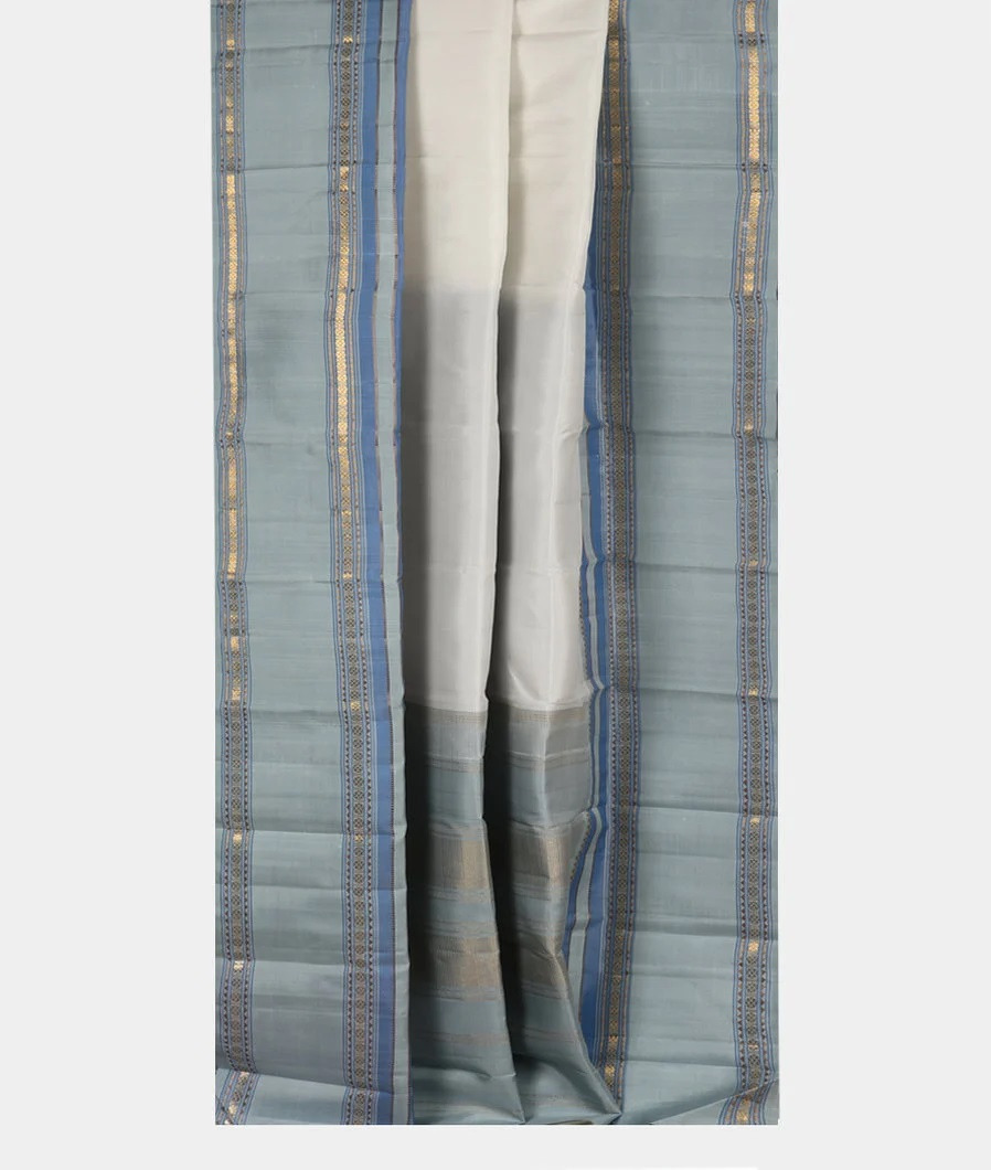 White Handwoven Kanjivaram Silk Saree T3629772