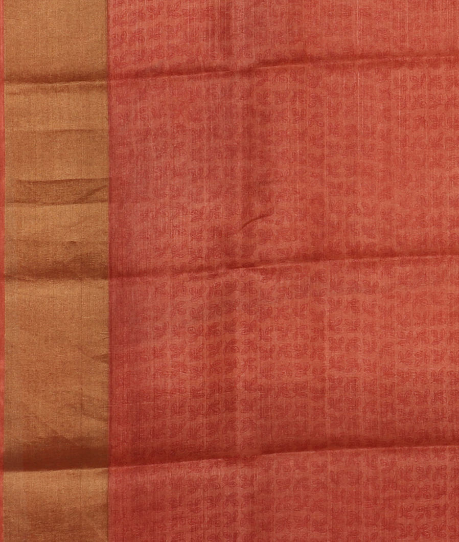 Off-White Tussar Printed Saree T3889713