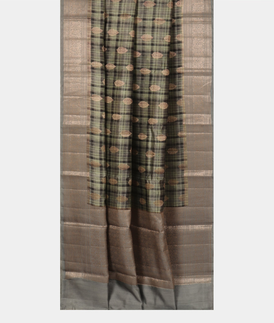 Greenish Grey Chaniya Silk Saree T3739702