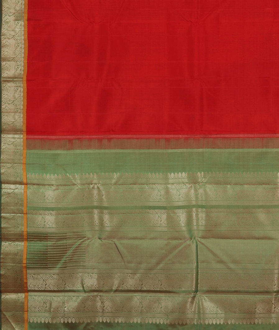 Red Handwoven Kanjivaram Silk Saree T2745554
