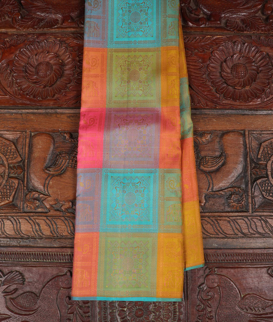Multicolour Handwoven Kanjivaram Silk Saree T374547-image