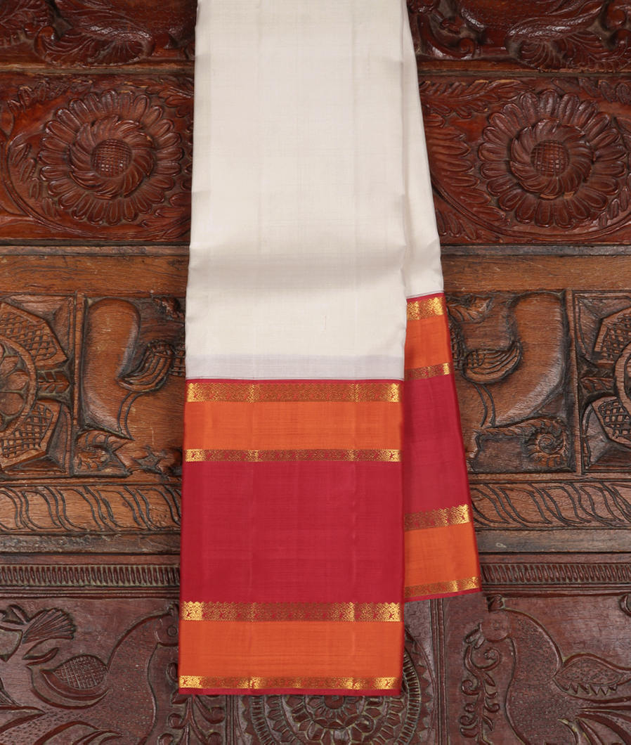 White Handwoven Kanjivaram Silk Saree T392277-image