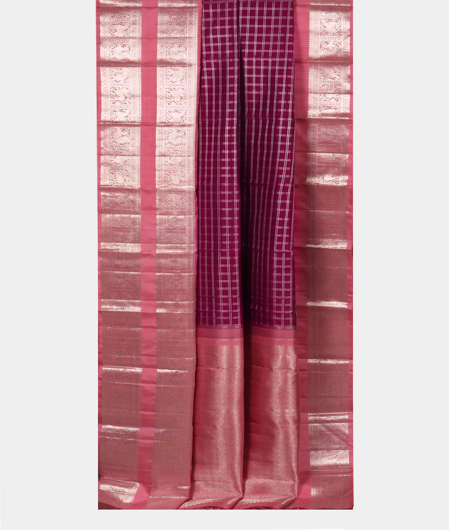 Purple Handwoven Kanjivaram Silk Saree T3784652