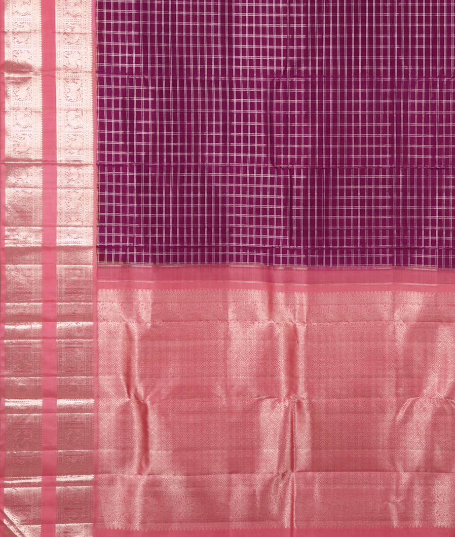 Purple Handwoven Kanjivaram Silk Saree T3784654