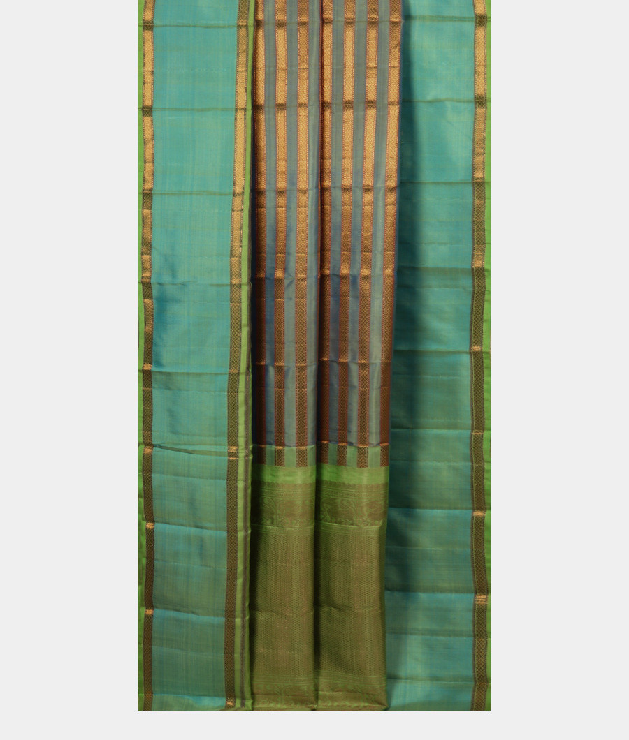 Greenish Blue Handwoven Kanjivaram Silk Saree T2727162
