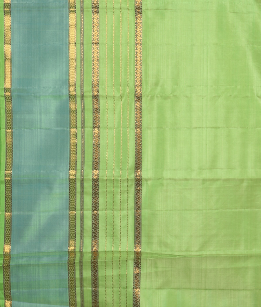 Greenish Blue Handwoven Kanjivaram Silk Saree T2727163