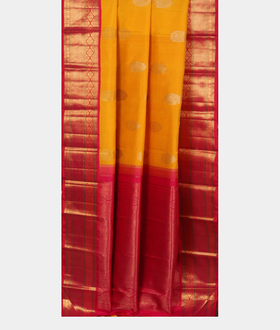 Yellow Handwoven Kanjivaram Silk Saree T2605612