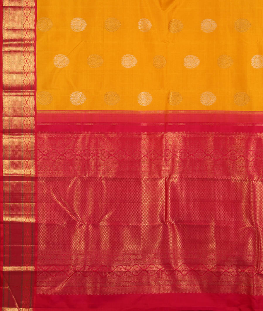 Yellow Handwoven Kanjivaram Silk Saree T2605614