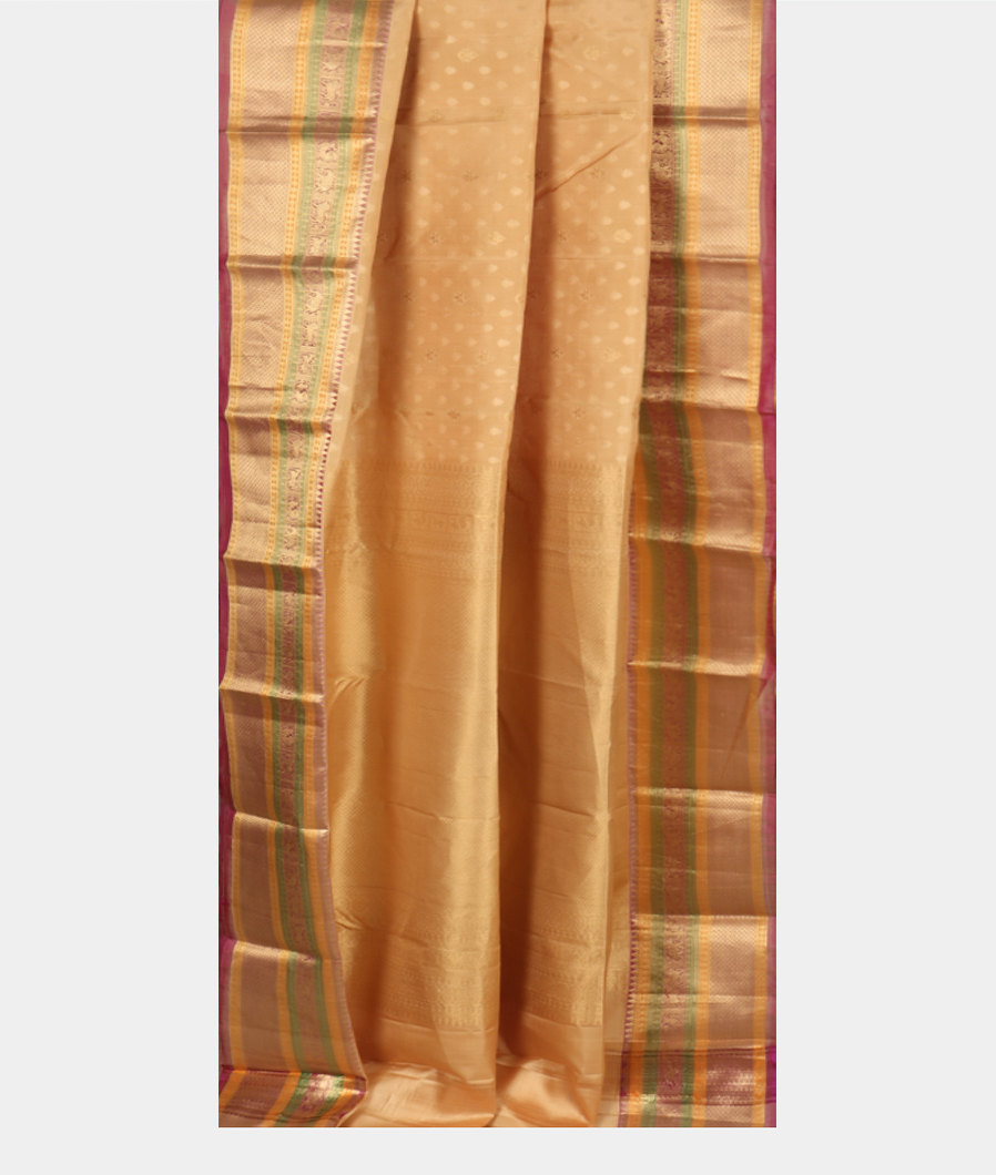 Cream Soft Silk Saree T3337022