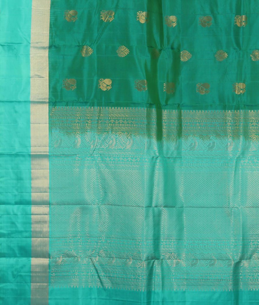 Peacock Green Soft Silk Saree T3860534