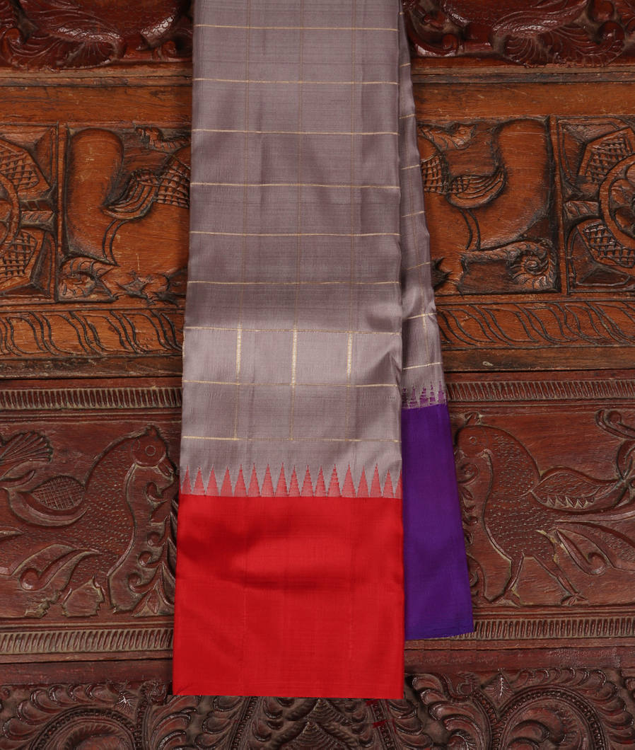 Grey Handwoven Kanjivaram Silk Saree T386544-image