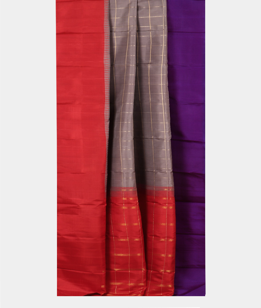 Grey Handwoven Kanjivaram Silk Saree T3865442