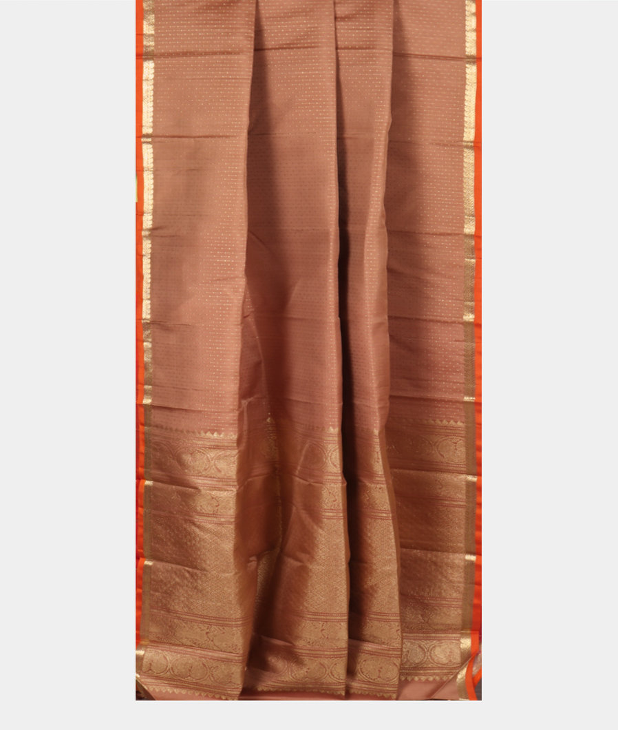 Brownish Pink Handwoven Kanjivaram Silk Saree T3904432