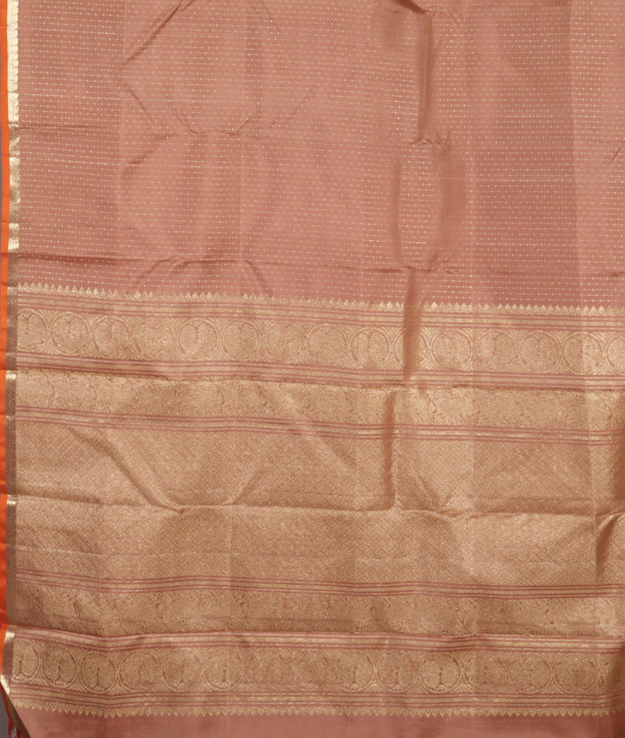 Brownish Pink Handwoven Kanjivaram Silk Saree T3904434