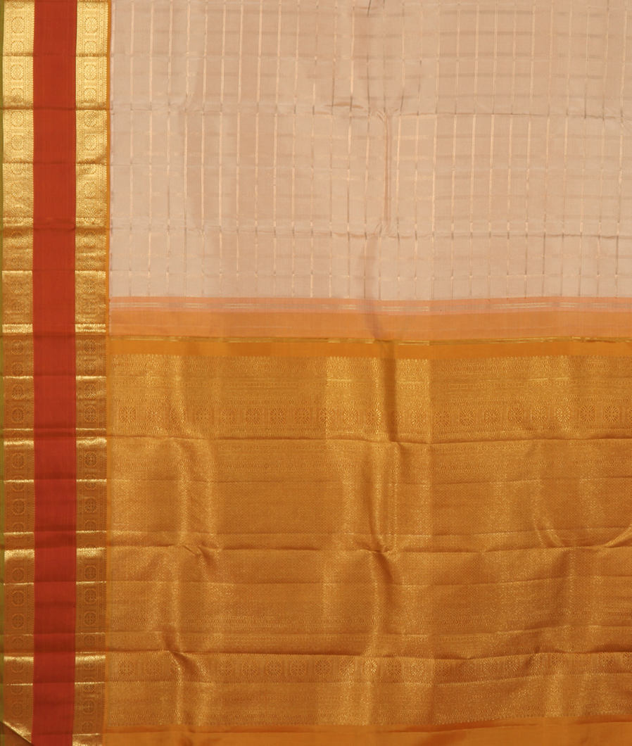 Cream Handwoven Kanjivaram Silk Saree T1583604