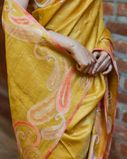 Yellow Tussar Embroidery Saree T3811125