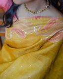 Yellow Tussar Embroidery Saree T3811128