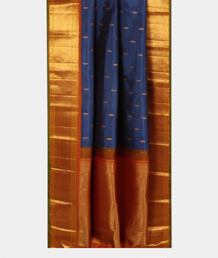 Blue Handwoven Kanjivaram Silk Saree T2179462
