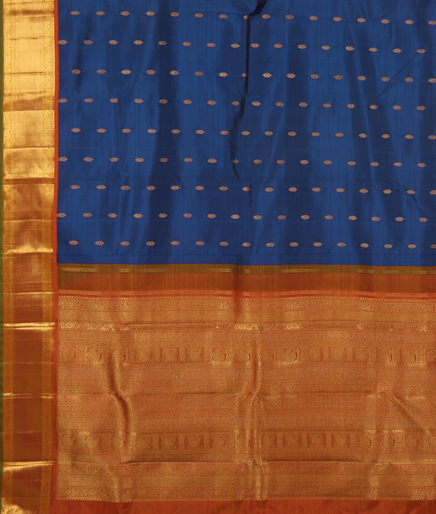 Blue Handwoven Kanjivaram Silk Saree T2179464