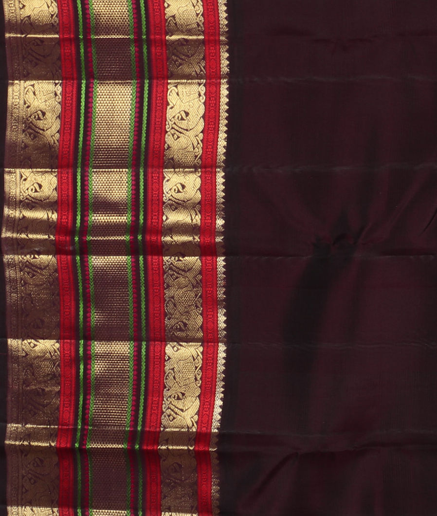 Rust Handwoven Kanjivaram Silk Saree T3498723