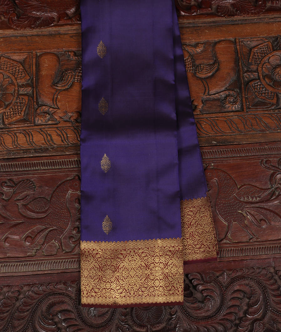 Blue Handwoven Kanjivaram Silk Saree T337266-image