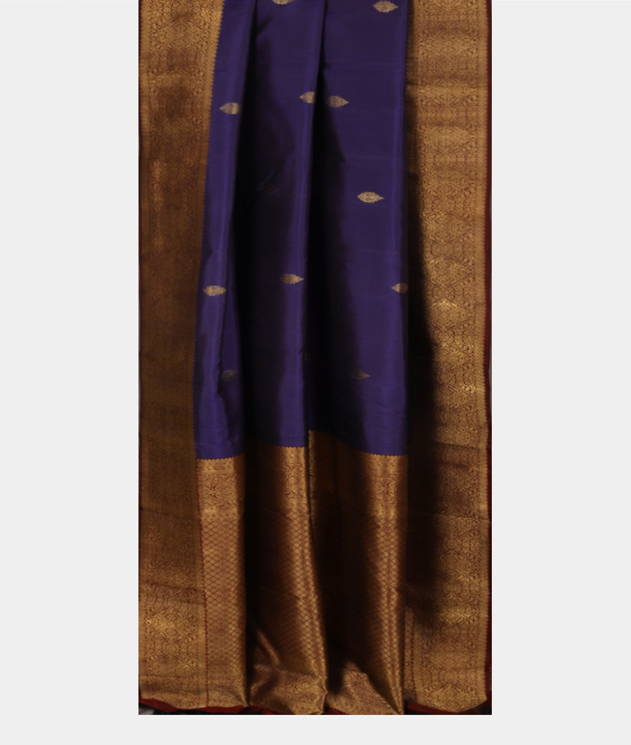 Blue Handwoven Kanjivaram Silk Saree T3372662