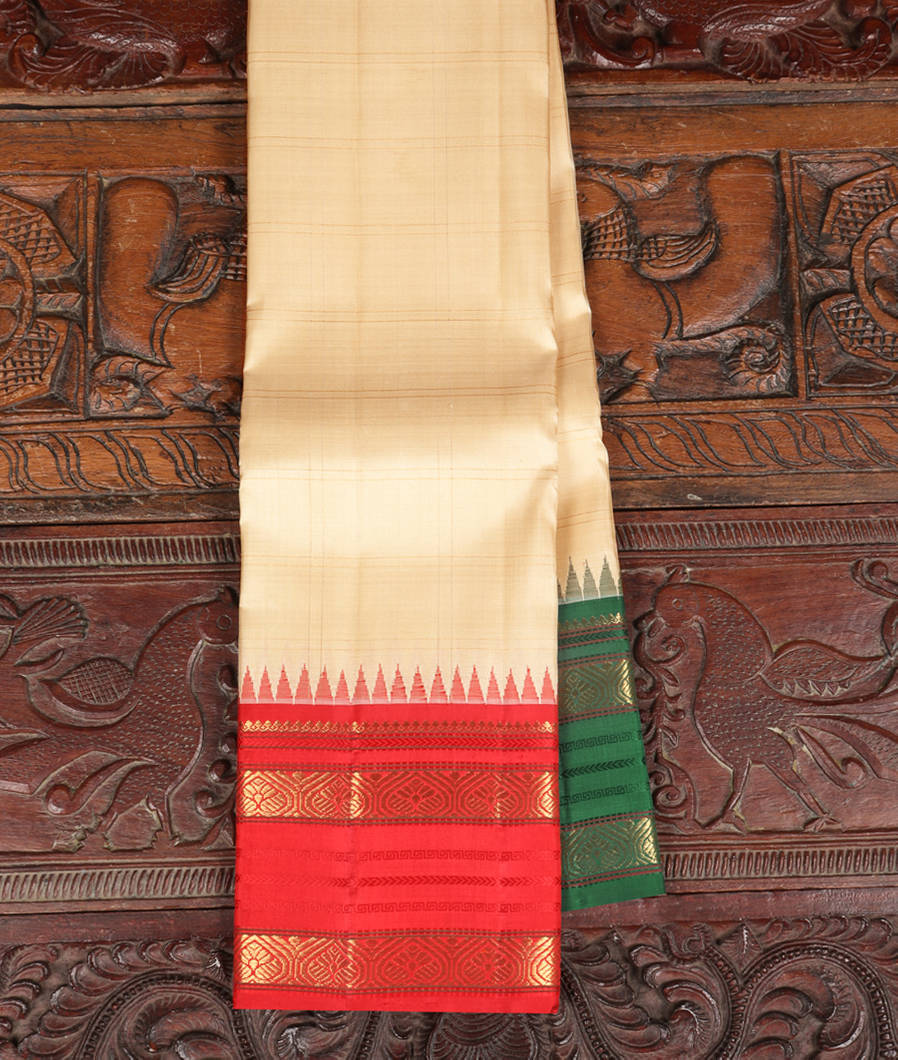 Cream Handwoven Kanjivaram Silk Saree T397638-image