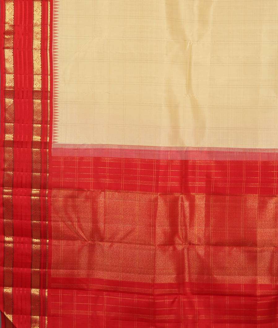 Cream Handwoven Kanjivaram Silk Saree T3976384