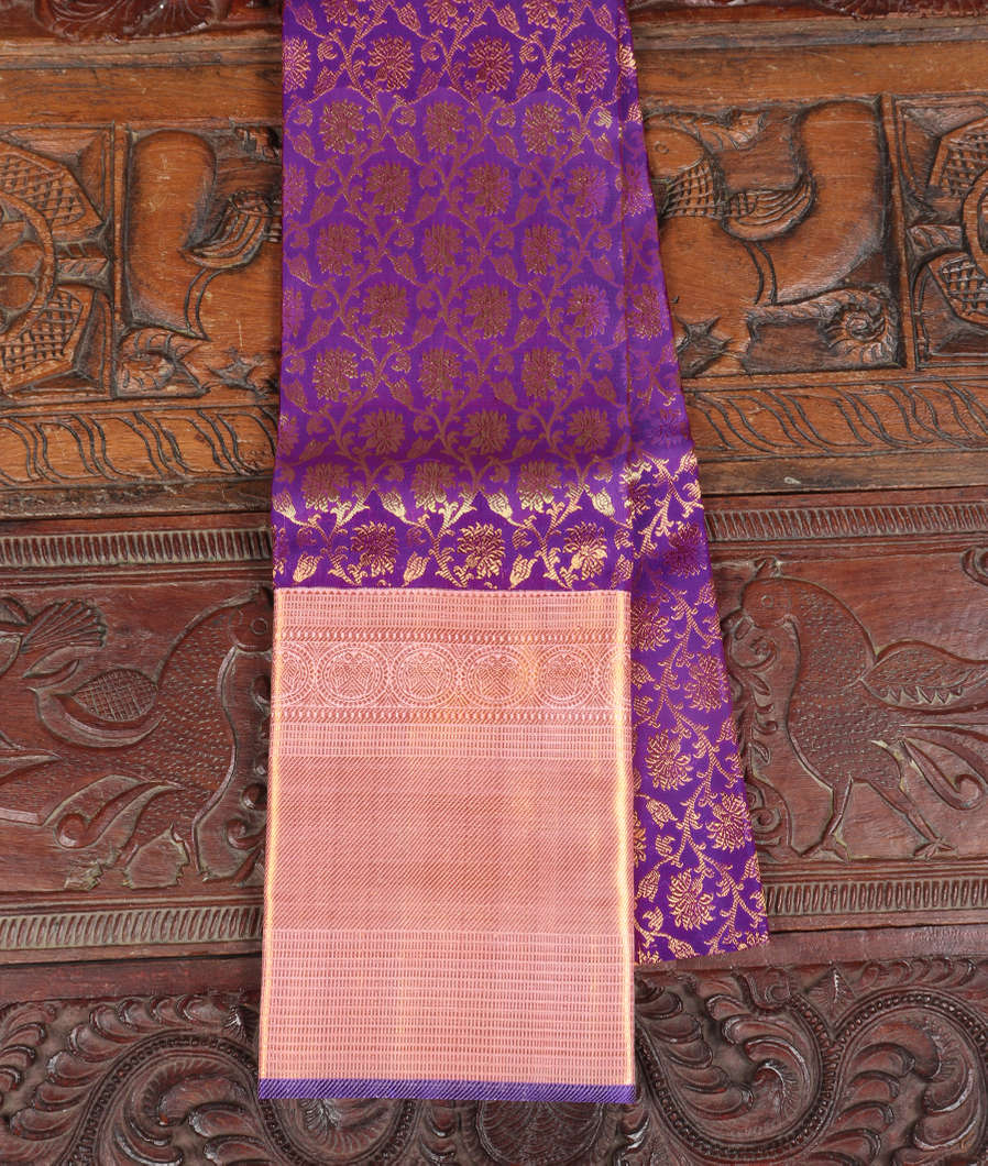 Purple Handwoven Kanjivaram Silk Pavadai T399555-image