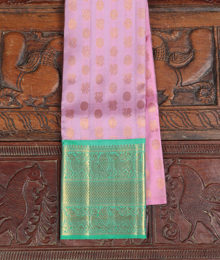 Lavender Handwoven Kanjivaram Silk Kids Pavadai T399472-image