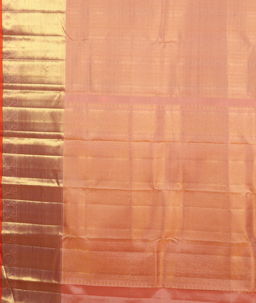 Peach Handwoven Kanjivaram Silk Saree T3629134