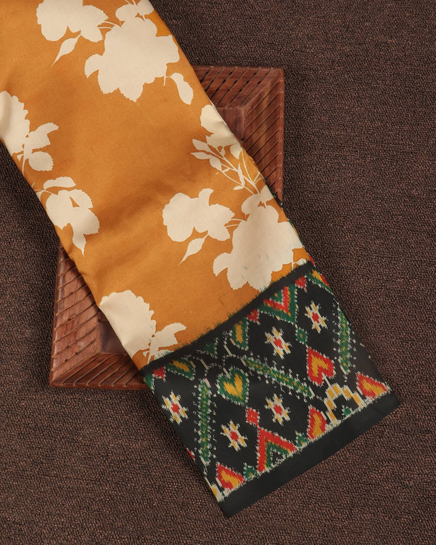 Yellow Ikat Silk Saree T394231-image