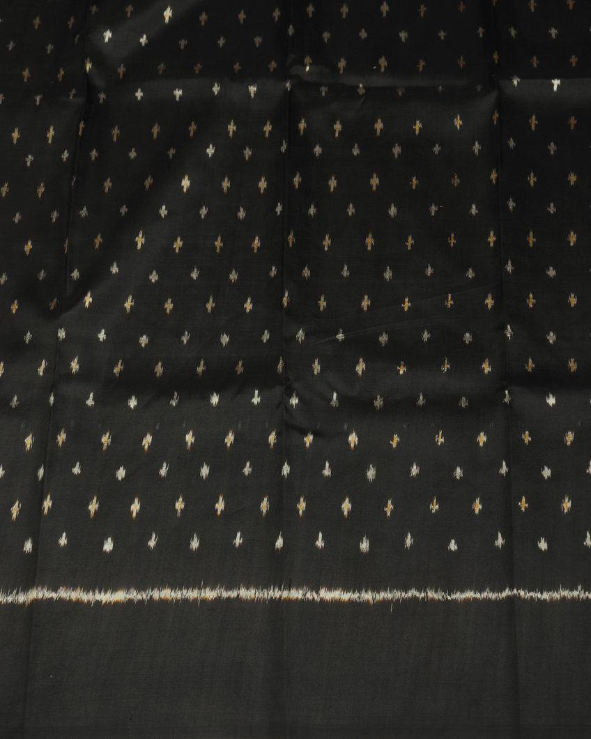 Yellow Ikat Silk Saree T3942314