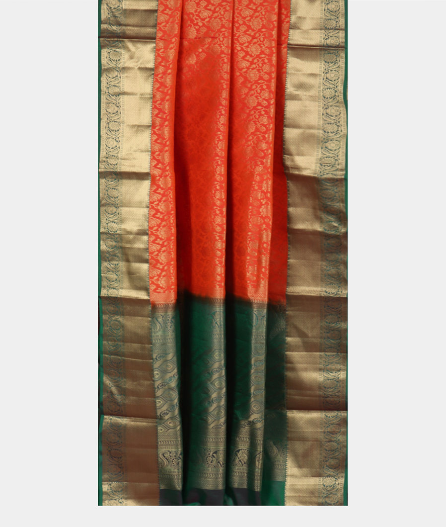 Orangish Pink Soft Silk Saree T3858862