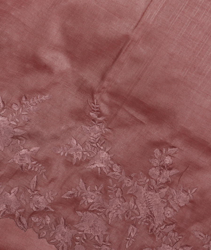 Mauve Pink Tussar Embroidery Saree T368905-image