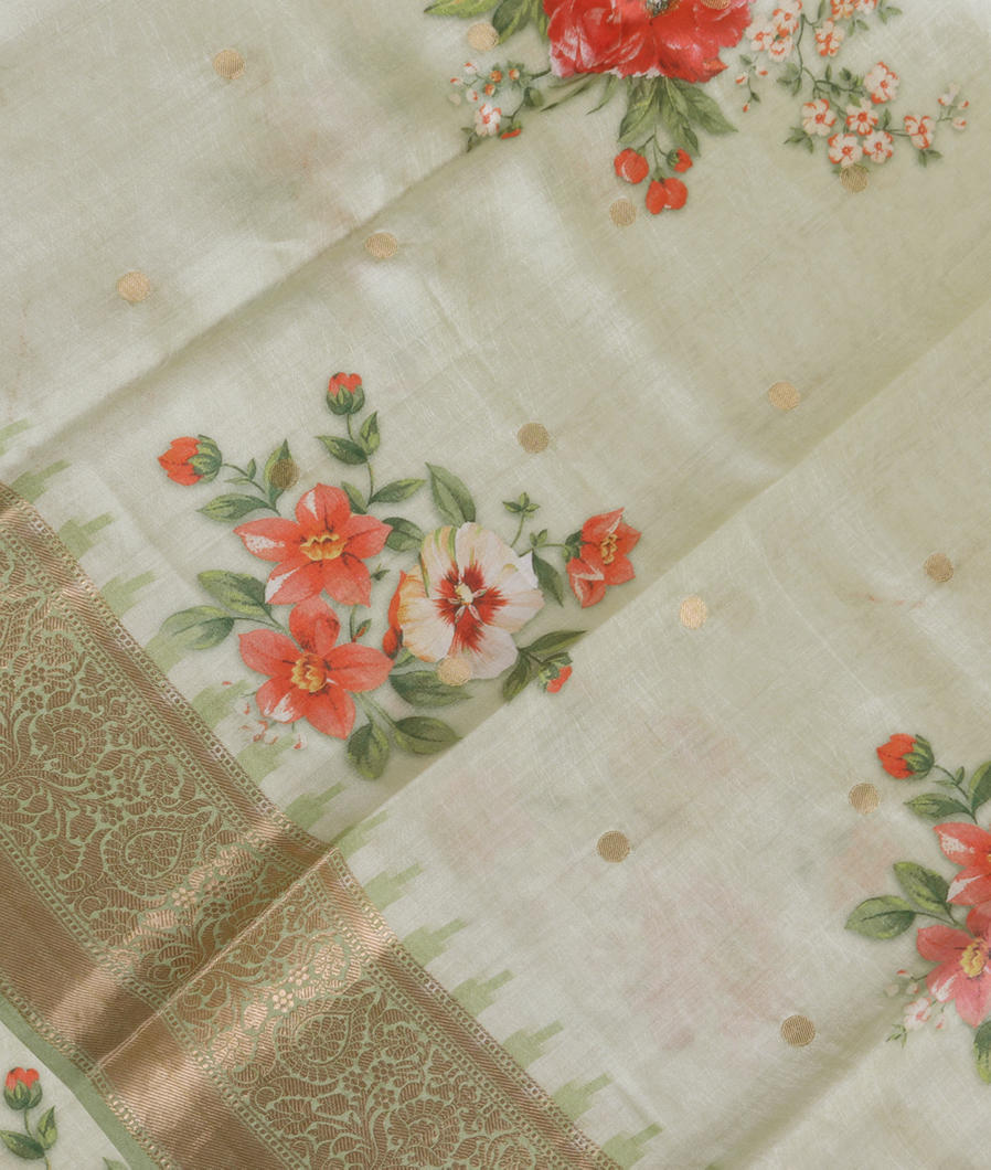 Light Green Chaniya Silk Saree T347666-image