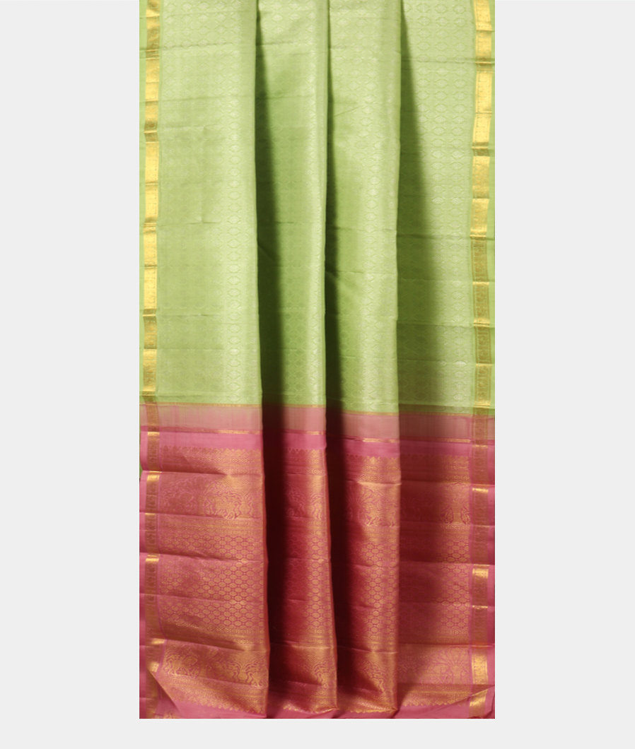 Green Handwoven Kanjivaram Silk Saree T3864682