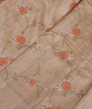 Beige Tussar Embroidery Saree T3803121