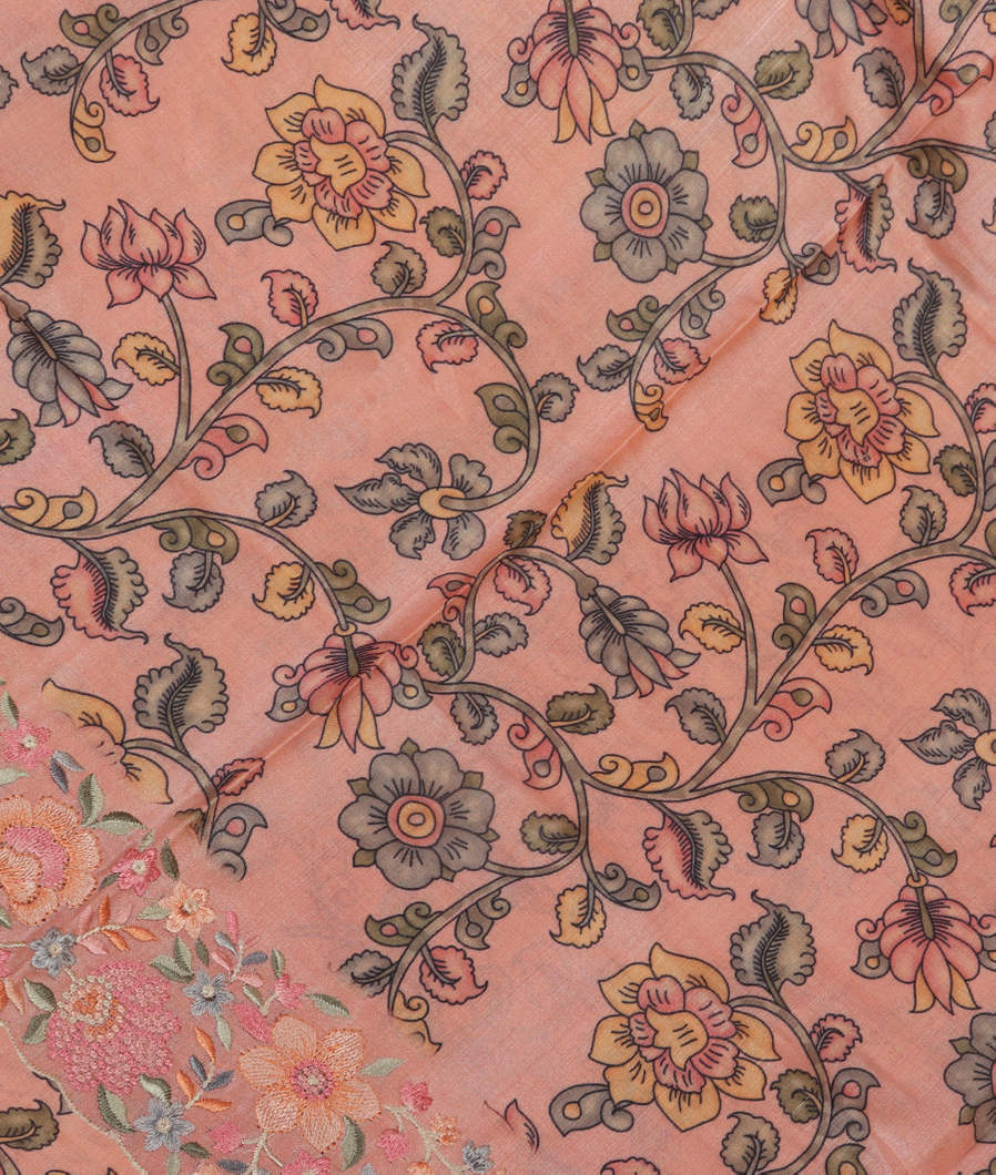 Pink Tussar Printed Saree T393552-image
