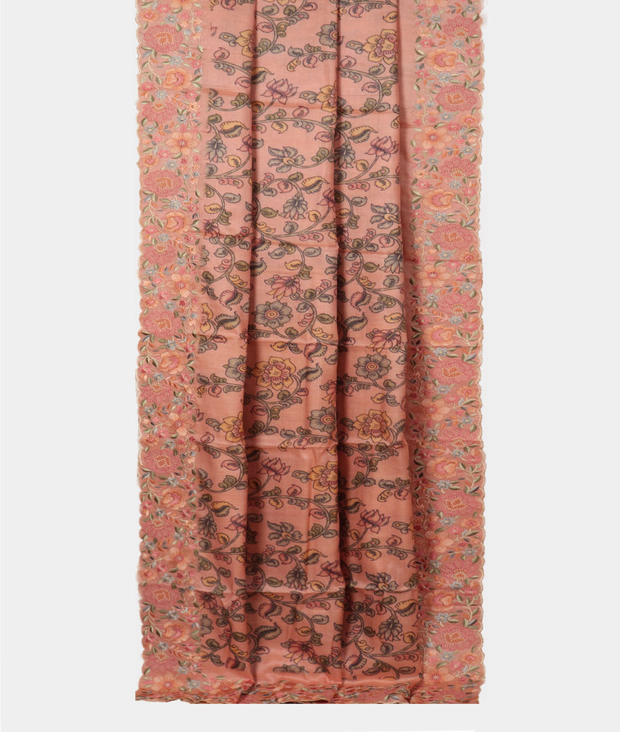 Pink Tussar Printed Saree T3935522