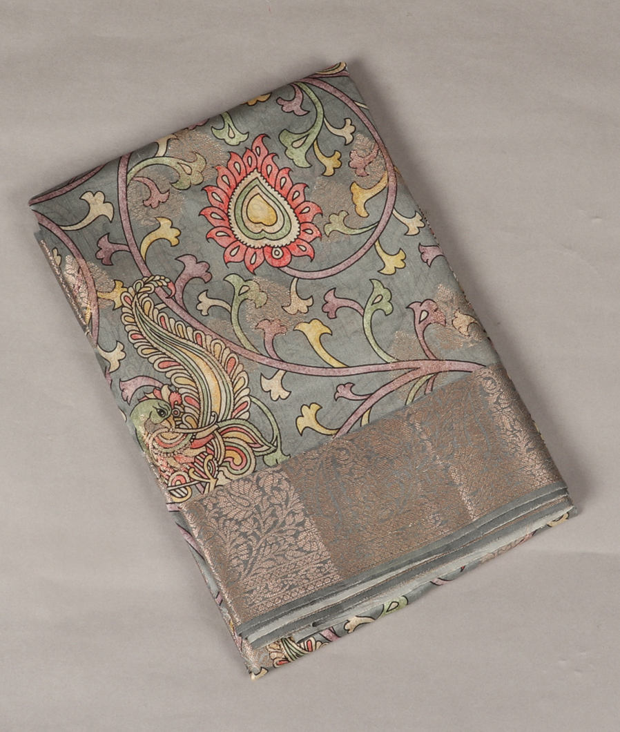 Grey Chaniya Silk Saree T355359-image